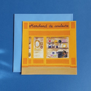 Carte paris, tourisme, boutiques peintures, pinceaux,couleurs