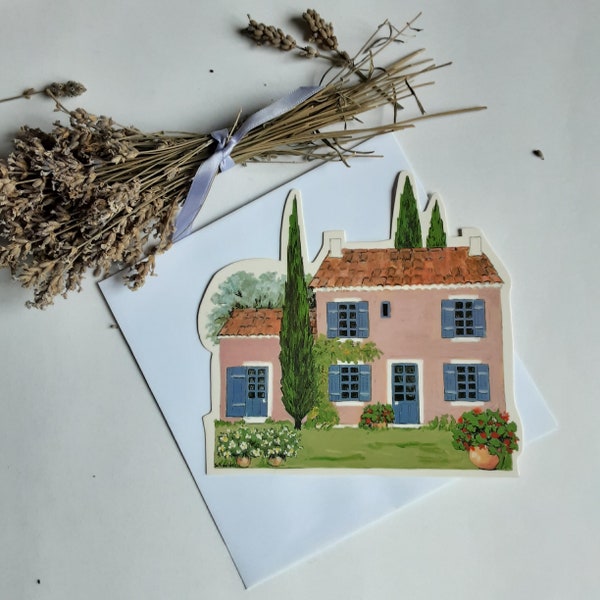 provence - carte postale découpée  Mas Provençal