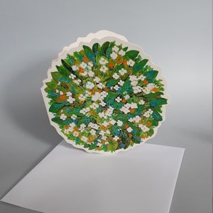 cut-out greeting card, round bridal flower bouquet, nature, ceremony, baptisms