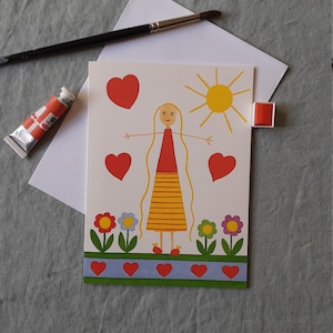Children's card, wishes, birthdays, thanks, parties, snacks, double card