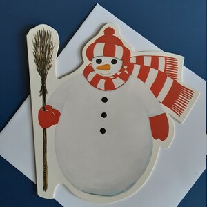 Christmas, snow, cut greeting card, snowman, winter, children's games, mountain, ski