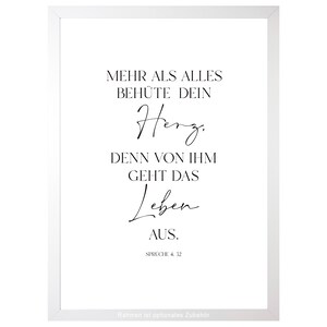 Bibelversposter Mehr als alles behüte dein Herz Sprüche Etsy.de