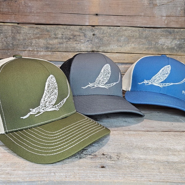 Mayfly Fly fishing Structured Trucker Hat, cap, baseball, men, women, gift