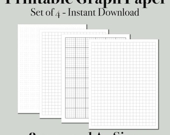 Printable Graph Paper Set: Grid, Dot, Multi-Line (PDF Download)