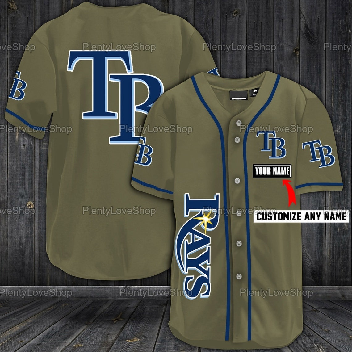 Tampa Bay Rays Personalized Baseball Shirt MLB Tampa Bay Rays Etsy