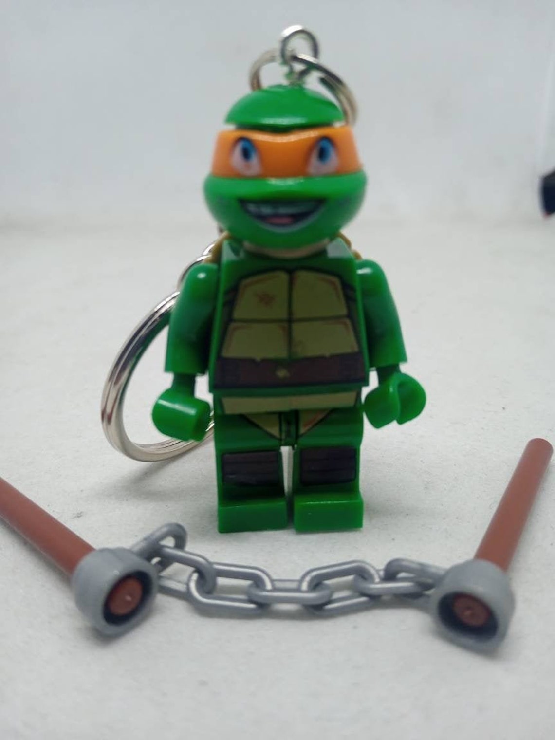 michelangelo lego keychain