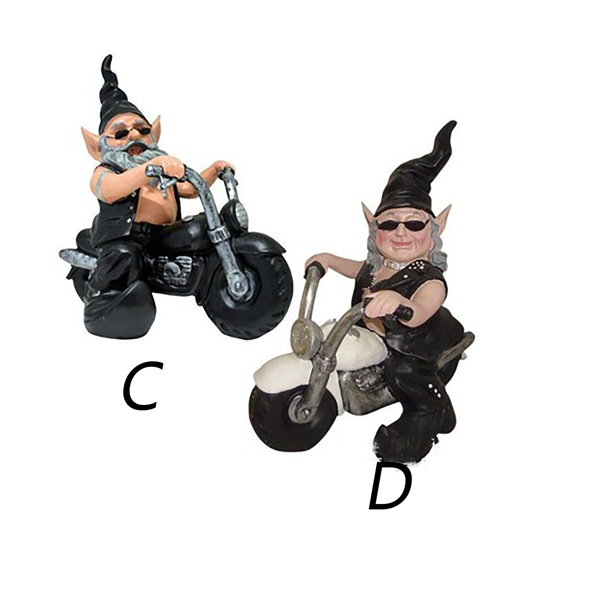 Gnomes Biker Dude & Babe Motorcycle Gnome Garden Biker Etsy