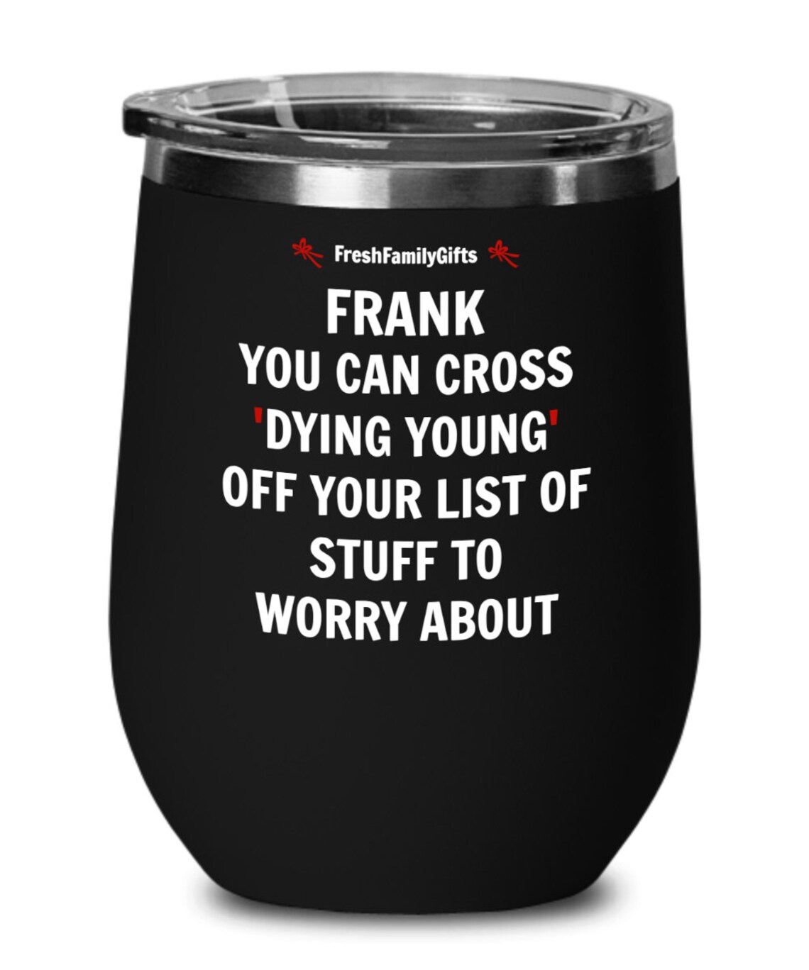 Stuff to Worry About, Funny Wine Glass, 40th Birthday Gift for Man