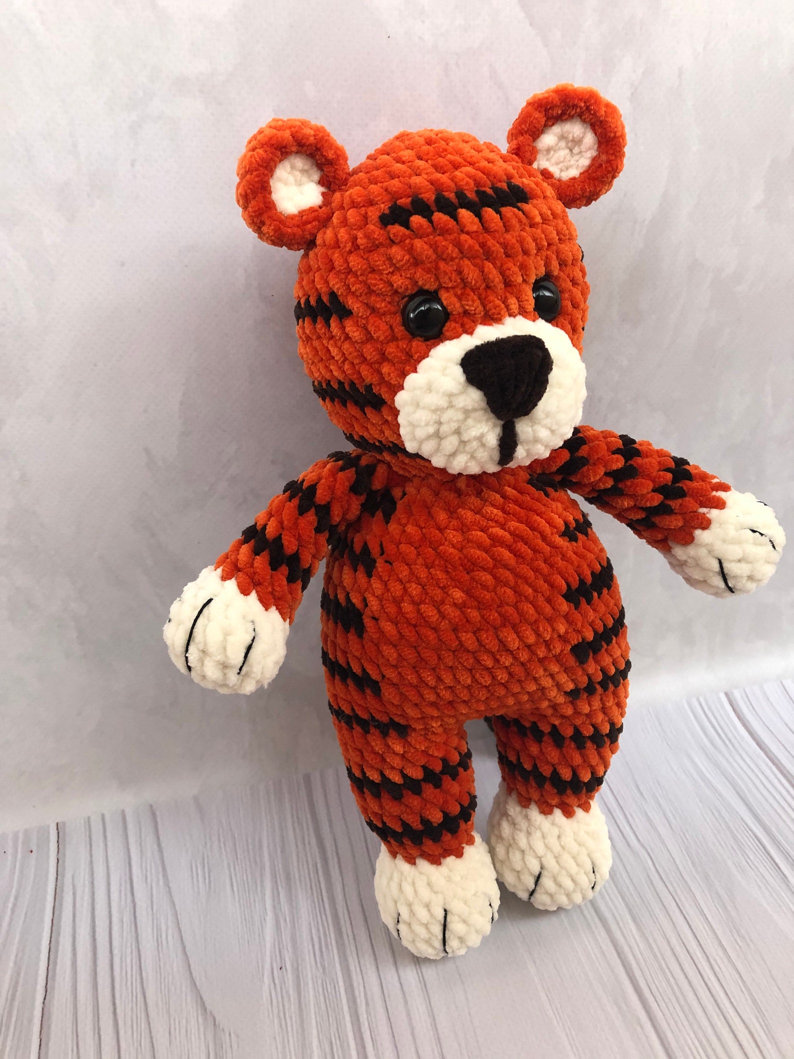 Plush crochet tiger toy Handmade Stuffed animal | Etsy