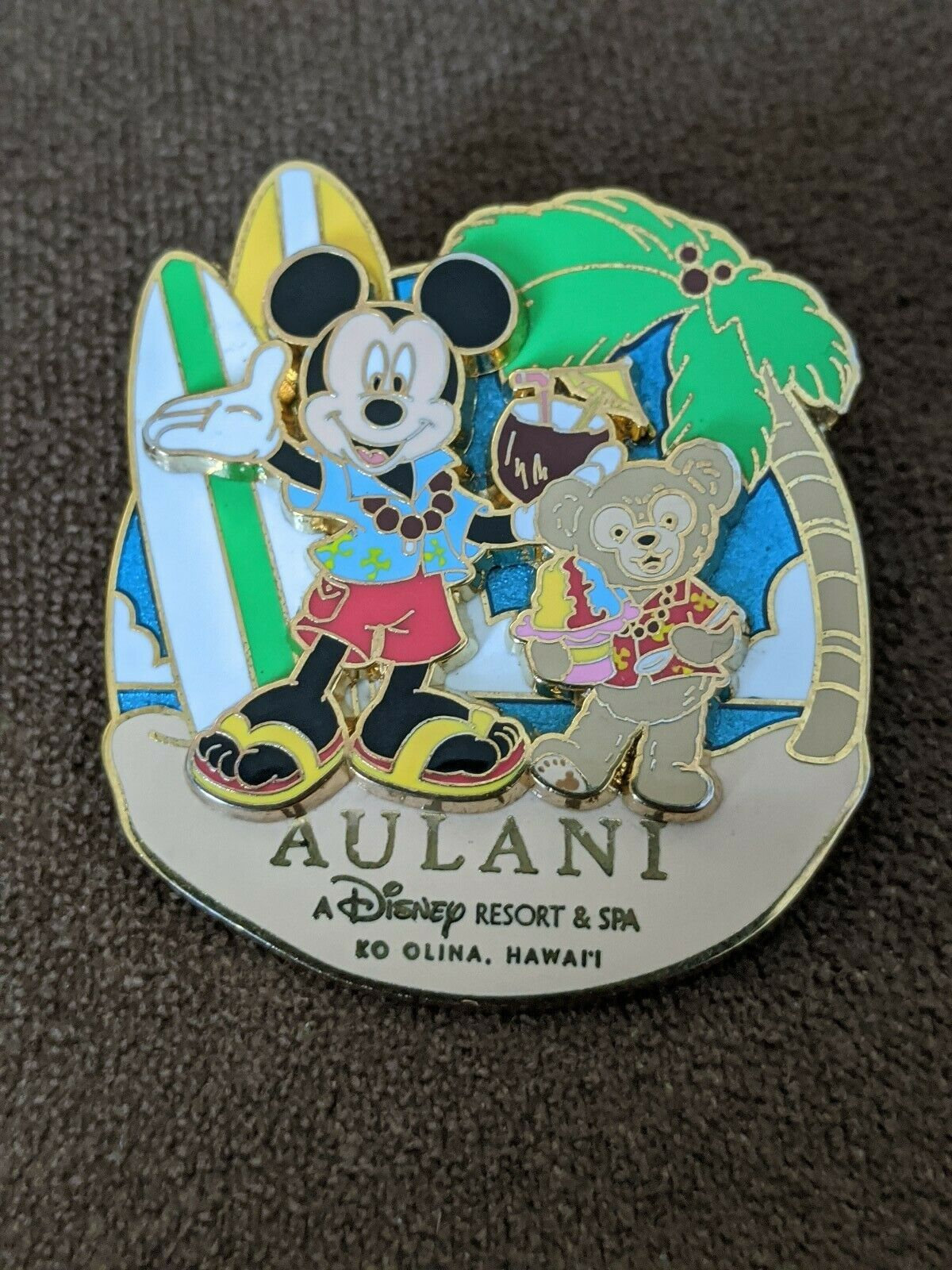 Aulani Disney Trading Pin Mickey & Duffy