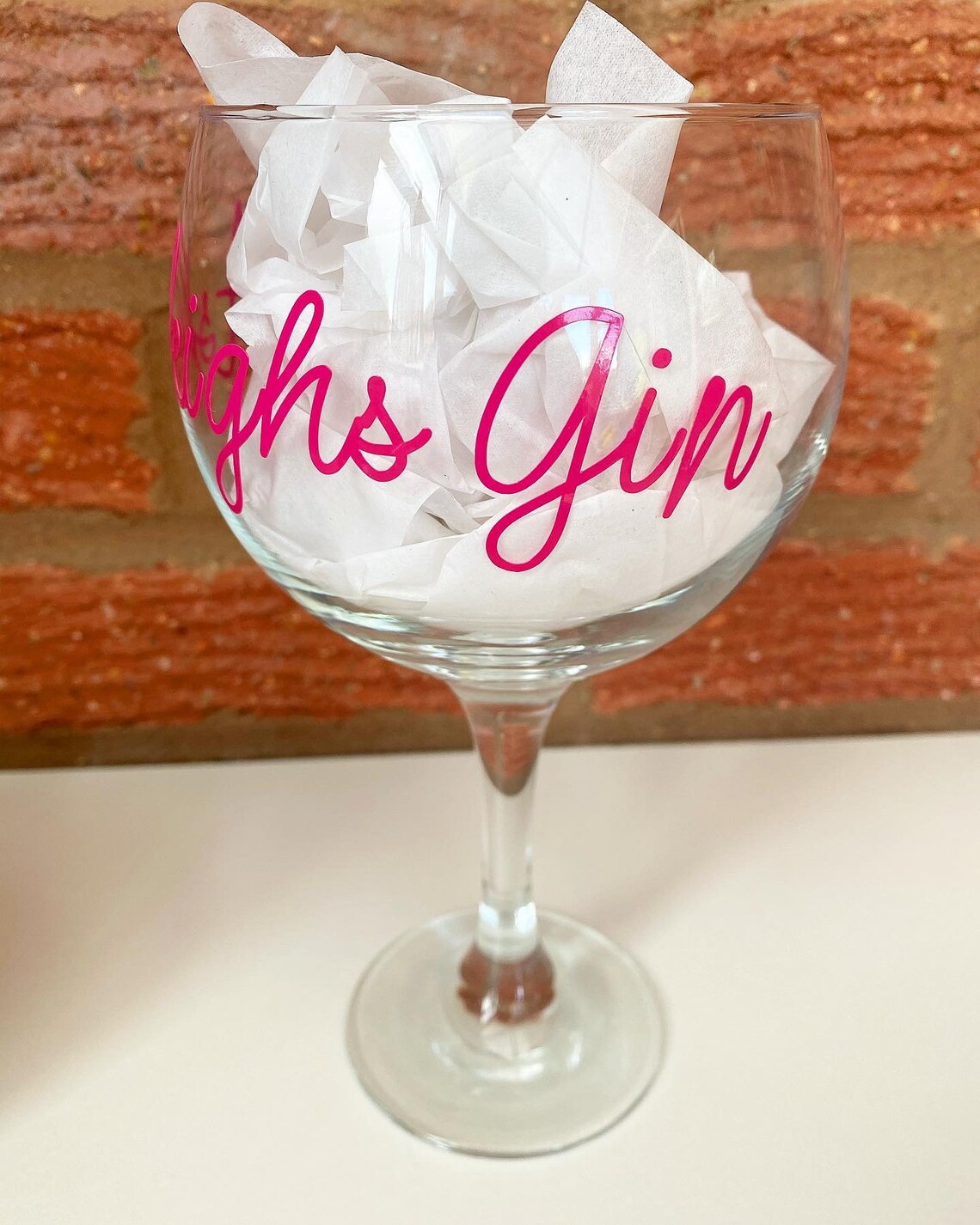 etsy personalised gin glass