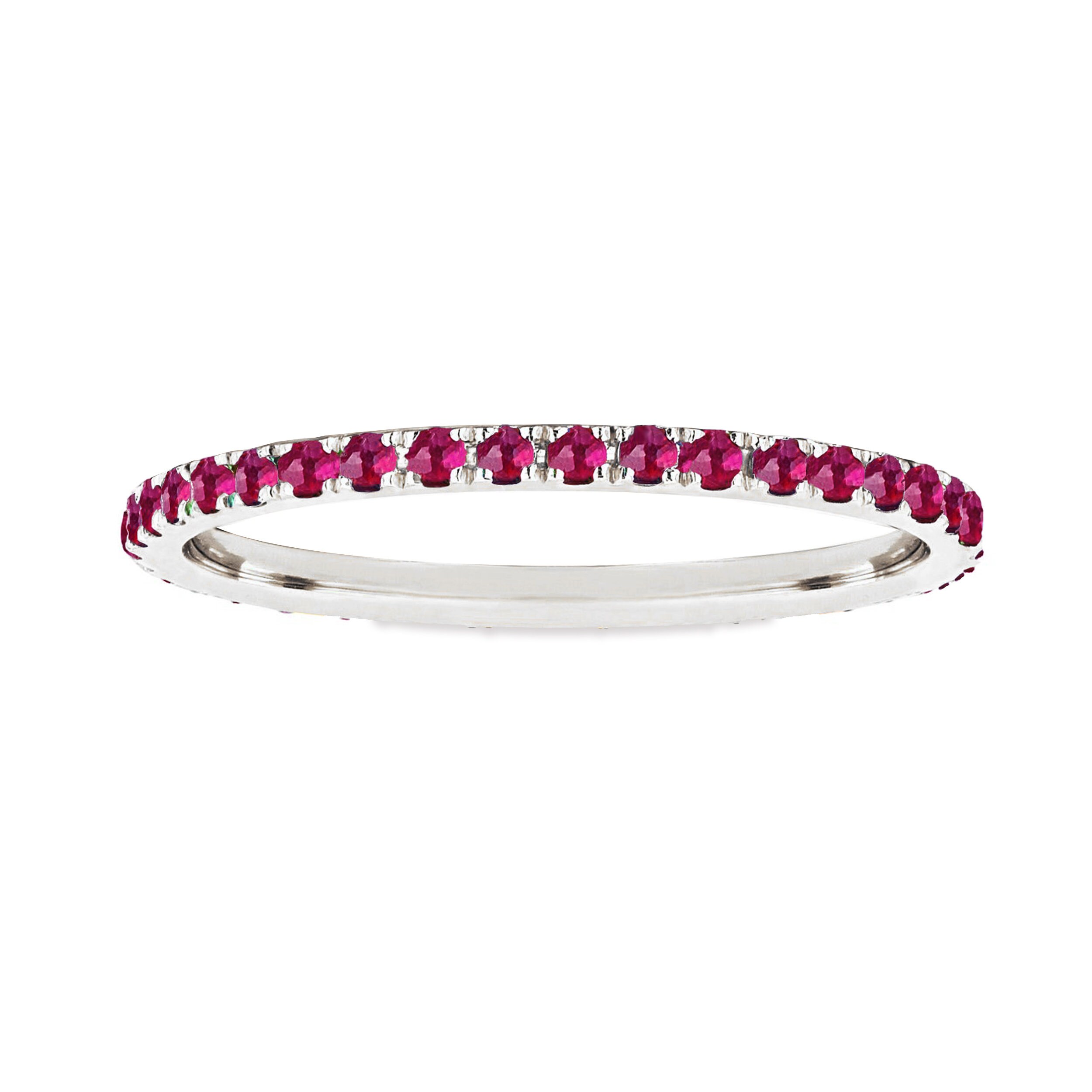 Red Ruby Full Eternity Ring For Womens 14K Gold Finished Red | Etsy