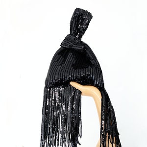 Fringed clutch bag, Japanese knot purse for hand or wrist. Perfect for special occasions or for a casual chic outfit. Handmade unique piece.