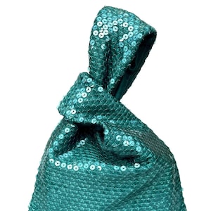 Chic green knot clutch, evening handbag, japanese style