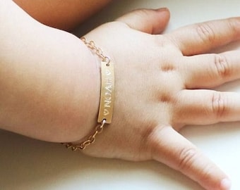 Pulsera personalizada con nombre de bebé, pulsera ajustable para identificación de bebé y niño pequeño, regalo de cumpleaños personalizado para niña y niño