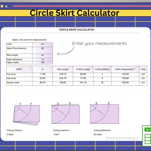 Easy Circle Skirt Calculator