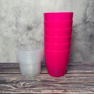 Den perfekta krukan för semi-hydroponisk odling - Självbevattnande kruka med genomskinlig innerkruka och ventilation - även för LECA, pon och organiskt substrat! Barbie pink