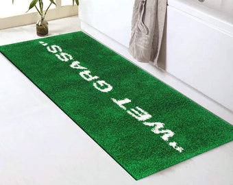 Wet Grass // Bath Mat // House warming // Wedding Present // Home Decor // Bath Decor / Bathroom Decorations / Non slip Bath Rug, Bath Rug