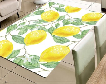 Tapete Lemon Tree: Tapete decorativo lavável para cozinha, lavanderia ou banheiro
