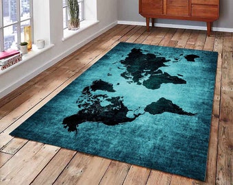 Large World Map Carpets Rug Bedroom Kids Baby Play Crawling Mat Memory Foam Area Rugs Carpet for Living Room Home Decorative Rug, Floor Rugs