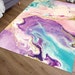 Abstract Art Rug, Oil Painting, Purple Carpet Rugs, Bedroom Bedside ...