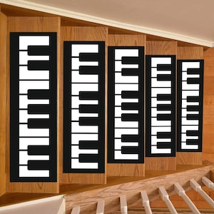 Piano, Black and White,Stair Tread,Stair Tread,Thick, Tread,Piano Key Patterned Carpet,Special Carpets for Your Home,Design Stair Tread,Mats