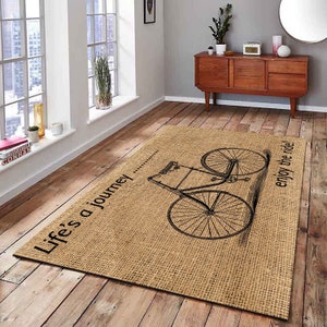 Bicycle Gifts Rug, Unique Birthday Gifts Ideas, Gifts for Wife, Bicycle Lover Gift, Cute Flower Rug,Woman Rug Gift Carpet, Bicycle Gift Rugs