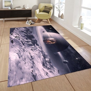 Space Room Rug, Kids Room Rug, Galaxy Stars Children Room Carpet, Astronomy Child Rug Home Decor, Gray Kids Room Rug, Kids for Gift Carpet