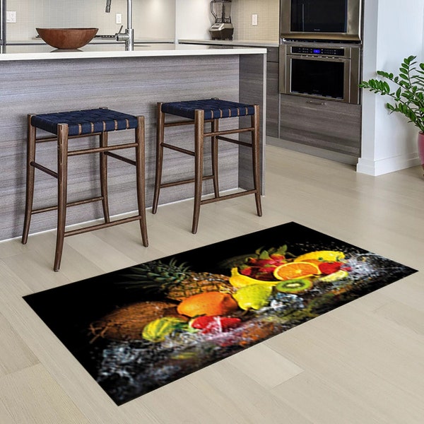 Kitchen Rug, Custom Rug, Kitchen, Kitchen Floor Mat Deisgn, Kitchen Mat Rug, Door mat, Frucht Rug, Floor Tiles, Washable,Cook Area Rug