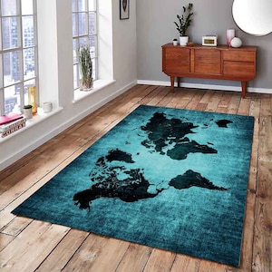 Alfombras grandes con mapa del mundo, alfombra para dormitorio, alfombra para gatear para niños y bebés, alfombras de espuma viscoelástica para sala de estar, alfombra decorativa para el hogar, alfombras de piso
