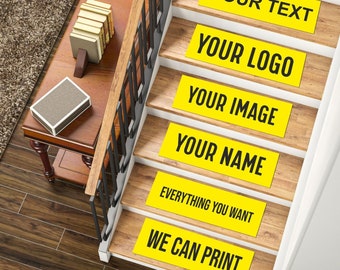 Custom Printed Stair Tread: Personalized Stair Runner, Any Text, Logo, Image