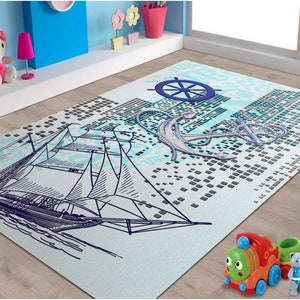 Alfombra de velero, decoración del hogar, alfombras modernas para sala de estar, alfombra moderna para dormitorio, alfombra para salón, alfombra de diseño, alfombras para habitación infantil