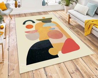 Abstract Geometric Rug: Modern Art Colorful Floor Carpet