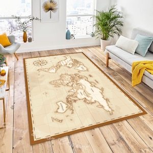 Carte du monde artistique, vintage, concept de dessin, carte du vieux monde, tapis carte du monde, tapis de style ancien carte historique, tapis de décoration d'intérieur, tapis éducatifs