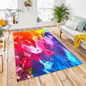 Colorful Rug, Rugs for Bedroom, Bedroom Rug, Rugs for Living Room, Living Room Rug, Rugs, Rug for Bedroom, Design Rug, Abstract Painting Rug