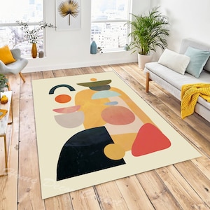 Boho Rug, Bohem Rug,Geometric Shapes Rug, Abstract Rug, Popular Rug, Modern Rug, Living Room Rug, Area Rug,Art Rug,Colorful Floor Carpet