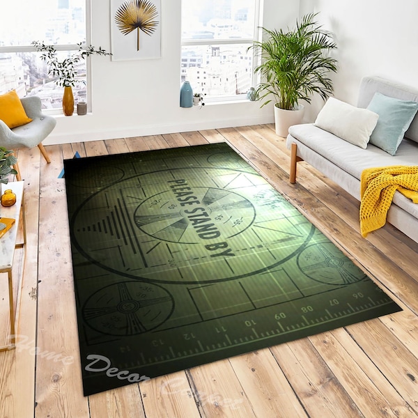 Please Stand By illustration,Test Patterns, Game Rug, Home Decor, Please Stand By TV Test Pattern Rug, Designer Rug, Modern Rug,Play Mat