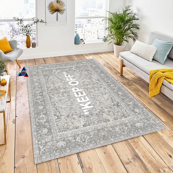 Keep Off,Keep Off Rug,Area Rug,hypebeast rug, Popular Rug, Off white Rug, Rugs For living Room,Grey Rug, Modern Rug