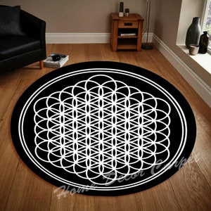 Sacred Geometry Rug, Flower of life, Flower of life Rug, Spiritual Rug, Floor Rug, Large Rugs, Sacred Geometry Decor Rug, Modern Round Rugs
