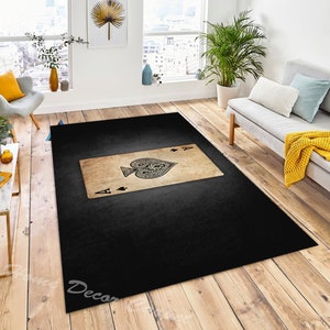 Paddle Ace of speelkaarten, aas, kaarten, zwarte achtergrond, vloerkleed voor slaapkamer, vloerkleed voor woonkamer, vloerkleed slaapkamer, vloerkleed woonkamer, vloerkleed kamer