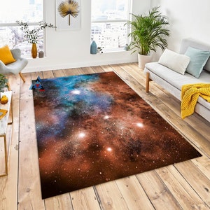 3D Galaxy Space Rugs,Carpets for Hallway, Living Room Rug, Bedroom Rug, Coffee Tea Table Floor Mats, Universe Pattern Rug, Anti-Slip Carpets
