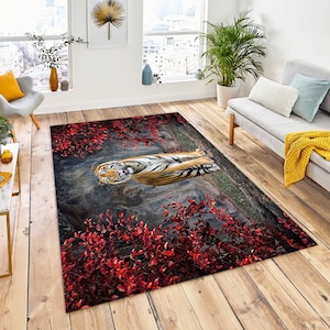 Modern Carpet Living Room, Decoration Non Slip Area Rugs, Bedroom Rug, Modern Style Carpets For Living Room, Decor Carpet,Tiger Print Carpet