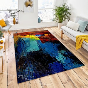 Rugs for Bedroom, Bedroom Rug, Colorful Rug, Rugs for Living Room, Living Room Rug, Rugs, Rug for Bedroom, Design Rug, Abstract Painting Rug