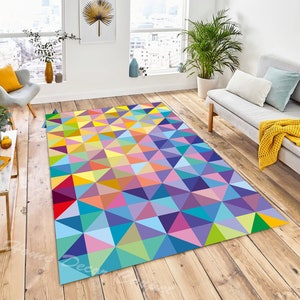 Postcard from Sweden, Colourful Rug, Patchwork Patterned Rug, Decorative Rug, Bedroom Rug, Living Room, Designer Rug, Rug, Carpet, Gift Rug