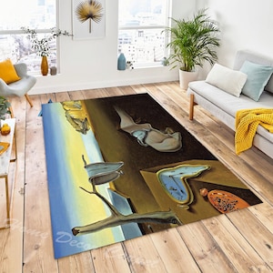 Salvador Dali Print, Trwałość pamięci, Plakat z obrazem Dzieło sztuki Topniejące zegarki Zegary Surrealizm Malarstwo surrealistyczne Artysta Dywan