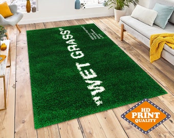 Wet Grass Patterned Rug: Non-Slip Soft-Thick Washable Indoor Rug