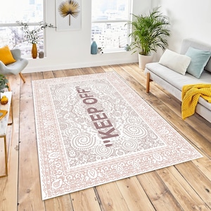 Keep Off  Rug,Keep Off Area RugFor Living Room, Popular Rug, Personalized Rug, Large Area Rug, Pink Keep Off Rug, Decorative Rug, Gift Rug