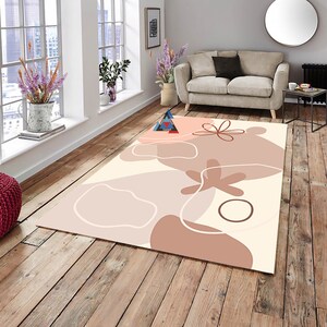 Abstract Rug Minimalistic Colorful Minimal, Abstract Rug, Colorful Modern Geometric Rug, Anti ...