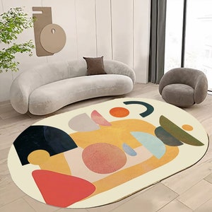 Abstract Rug, Oval Rug, Oval design, Art Rug, Teens Room Rug,3D Art Rug,Oval pattern, Custom Rug,  Rugs for Living Room, Rugs for Bedroom