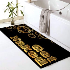 Get Naked Rug,Gold Decor,Minimalist Bath Mat,Bathroom Decor,Get Naked Bath Mat,Bath Rug,Bathmat, Bath Rugs,room Decor Rugs,Non Slip Rug